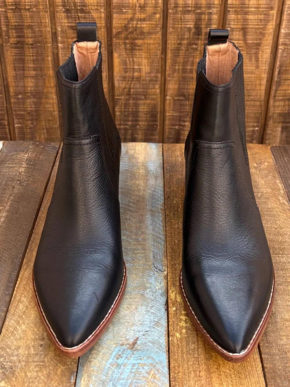 Madewell Chelsea Black Leather Ankle Boots - Picture 6 of 16